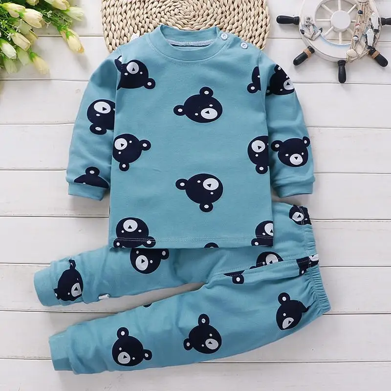 100% Cotton Infantil Underwear Suits Newborn Baby Girls Outfits Autumn Babies Clothes Suit Kids Boys Pullover + Trousers Sets Baby Clothing Set Baby Clothing Set