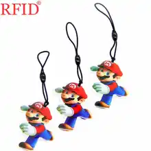 UID S50 1K 13,56 Mhz Сменные перезаписываемые метки RFID IC карта цепь для ключей брелок кольцо анимированный значок шаблона брелоки 1 шт