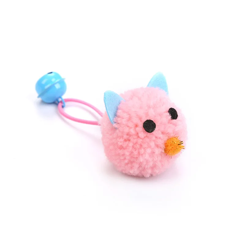 New Cat Toys Mouse Head Shape Bells Self Hi Toys Funny Cat Colorful Plush Mouse Elf Fun Pet Collars Pet Supplies