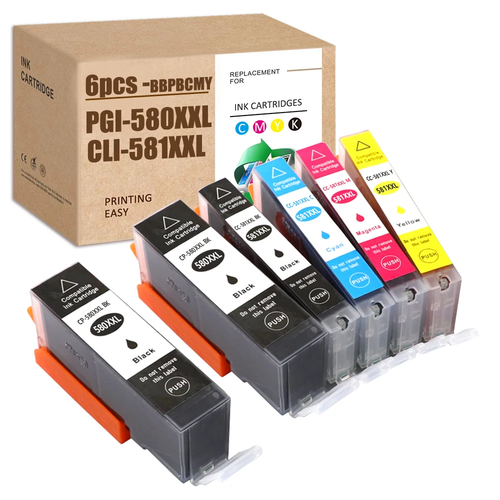 Совместимый с HS PGI-580 XXL для Canon PGI580 CLI581 PIXMA TS6151 TR7550 TR8550 TS8220 TS8240 TS8241 TS8242 TS8350 TS8352 |
