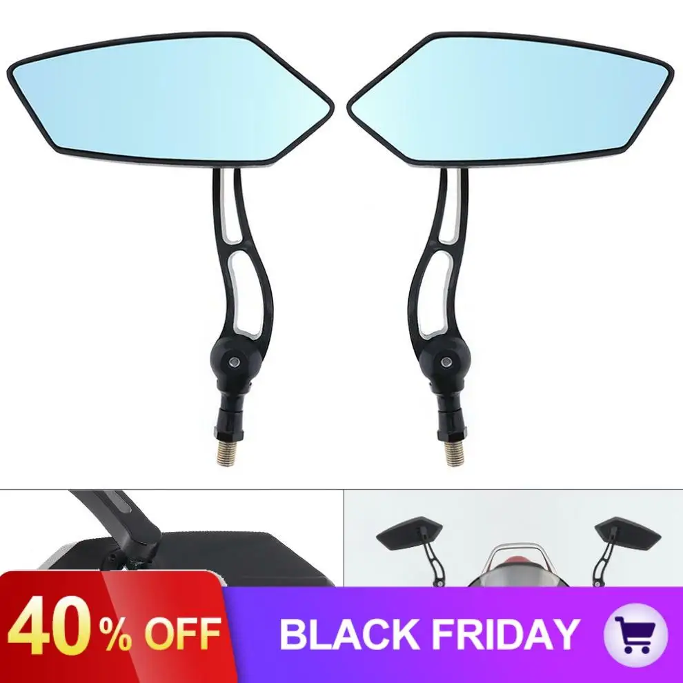 2pcs 10mm Modified Plated Universal Motorcycle Rearview Mirror Motorbike Rear view Side Mirrors