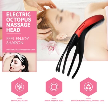

New Electric vibration head massager Finger Gripper Claw body scalp massage relax comb relief fatigue portable health care