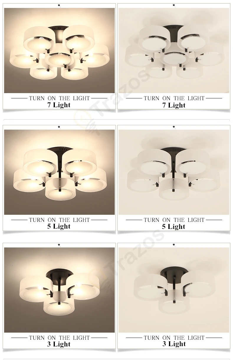 Trazos современные светодиодные потолочные лампы черного цвета для гостиной спальни 95-265 в Внутреннее освещение потолочный светильник luminaria teto