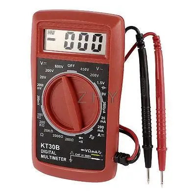 

KT30B LCD Display AC DC Volt Ammeter Ohm Tester Digital Multimeter w Test Leads