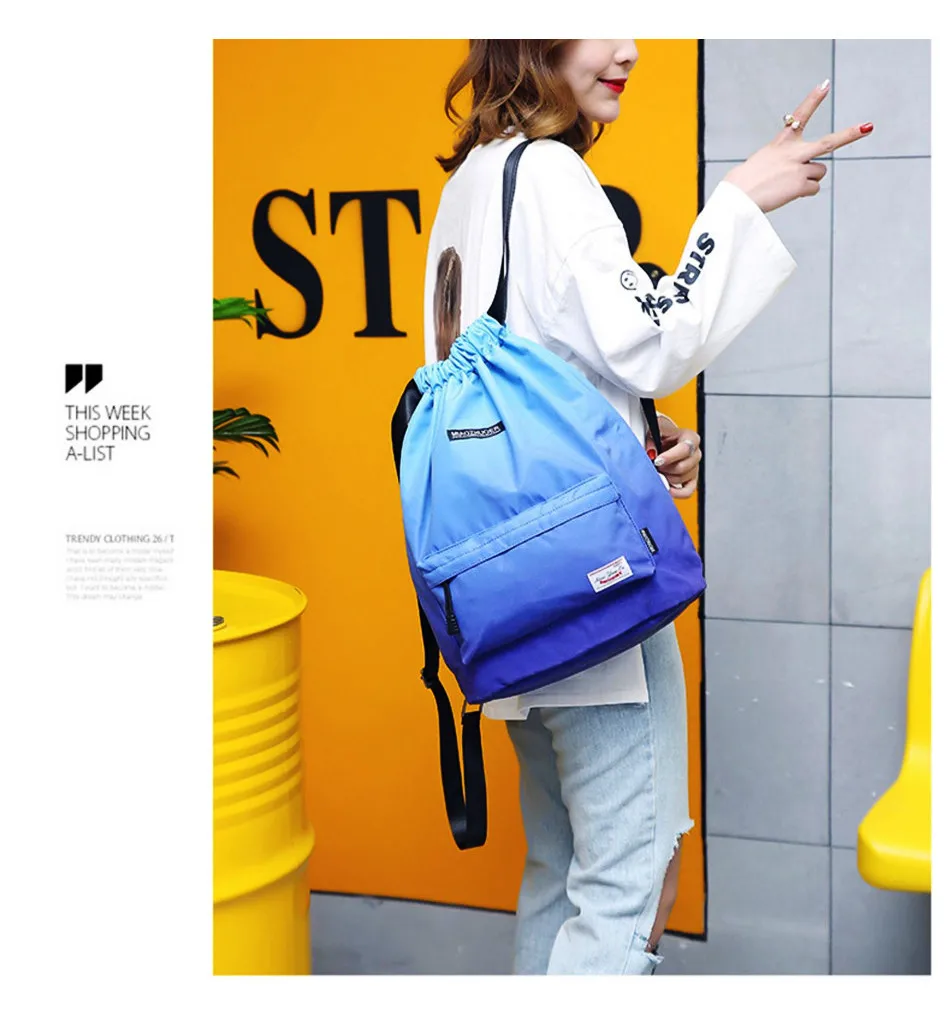 Outdoor Sports Lightweight Men And Women Drawstring Backpack Running Waterproof Backpack Travel Fitness Swimming Bag Soft Back