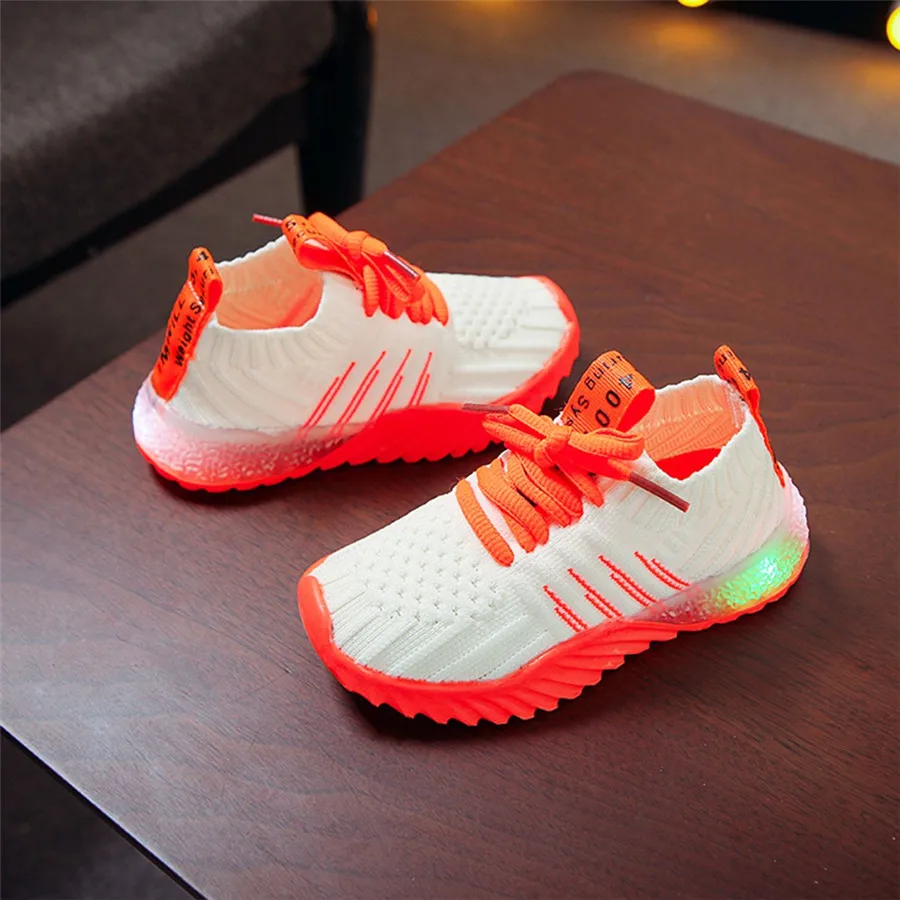 Children's sneakers LED lights boys and girls candy color soccer shoes LED light sports shoes casual shoes light shoes #40J30 (21)