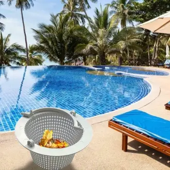 

Plastic Universal Skimmer Basket Equipment White Above Ground Universal Replacement Skimmer Basket Handle Swimming Pool