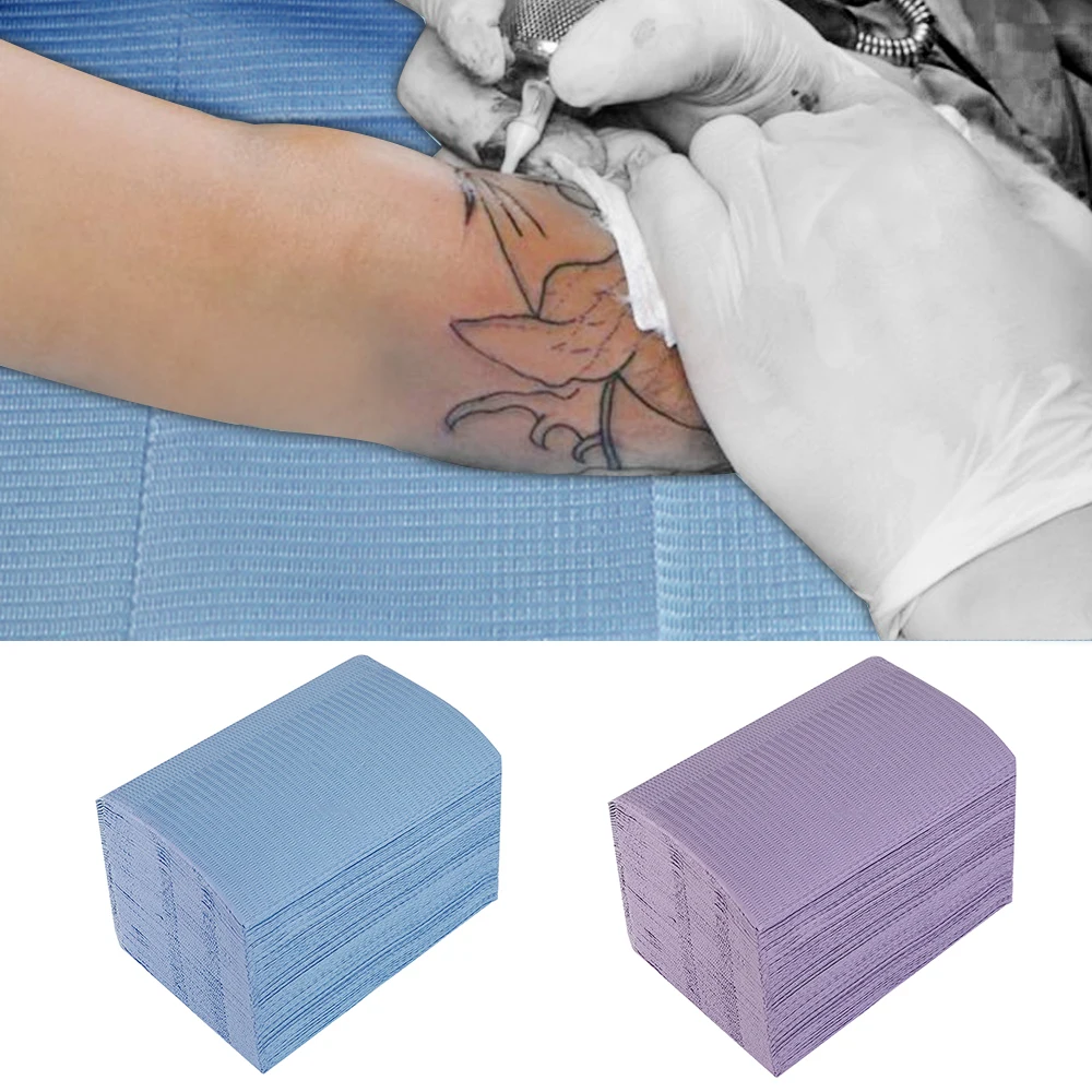 125Pcs Disposable Tattoo Clean Pad Waterproof Medical Paper Tablecloths Mat Double Layer Sheets Tattoo Accessories 45*33cm