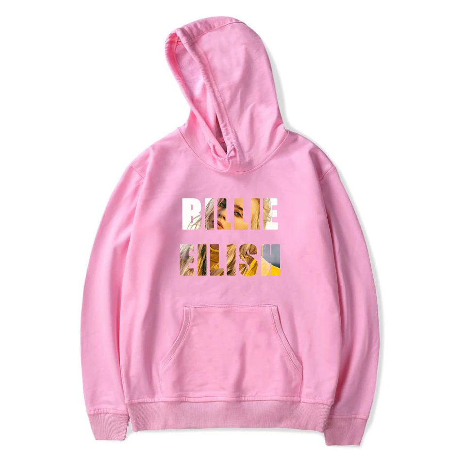 Уличная одежда Billie Eilish, худи для мужчин/женщин, черная толстовка с капюшоном для пары Billie Eilish, толстовка, простая, сохраняющая тепло, Женская/мужская толстовка с капюшоном, одежда - Цвет: pink
