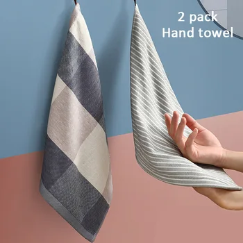 

YosHouse 2pcs/set 34*34cm Premium Cotton Hand Towels Fast Drying Soft Square Towels Cleaning Wash Cloth Kitchen Tools Accessorie