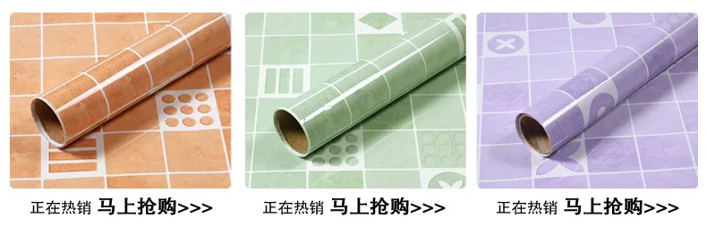Kitchen Oil Resistant Adhesive Paper Waterproof Self-Adhesive High-temperature Resistant Stove with Tile Cabinet Countertops Ran