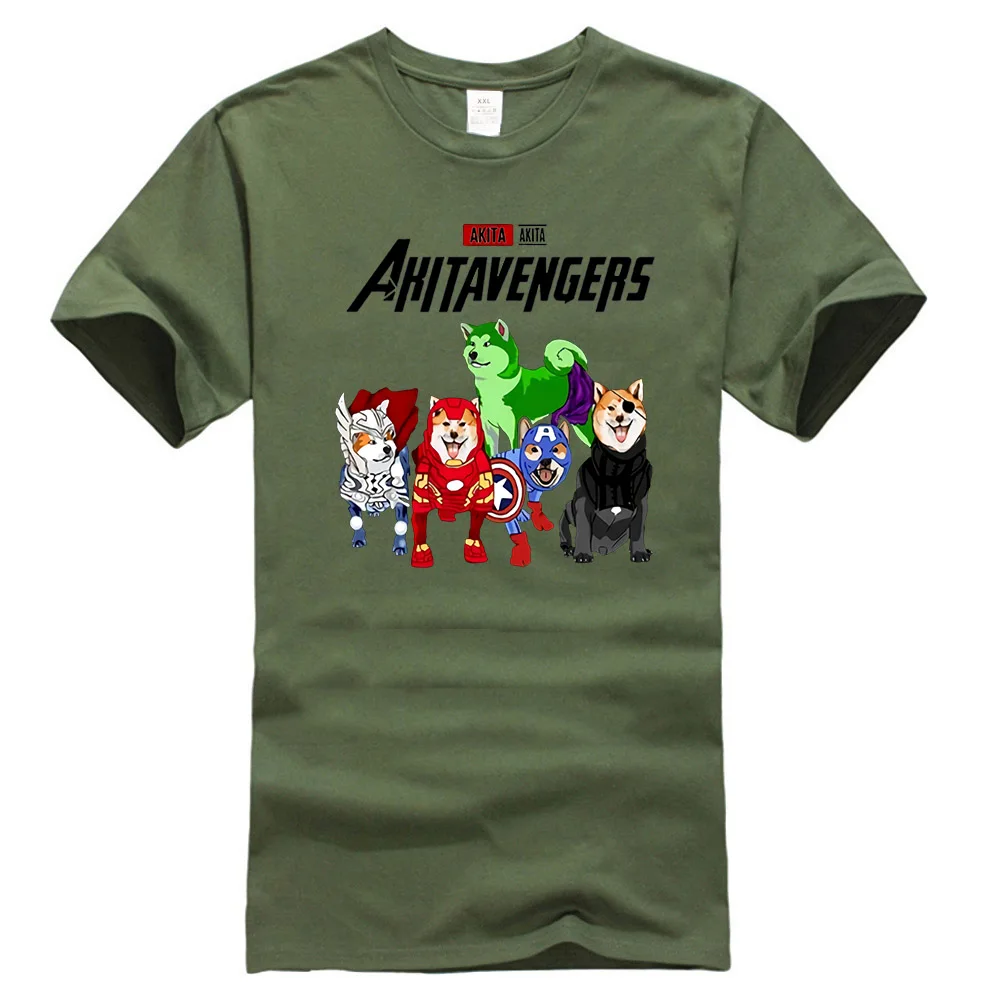 Akita Inu Мстители Akitavengers Endgame футболка черный хлопок для мужчин S-6Xl США сток Новейшая модная футболка