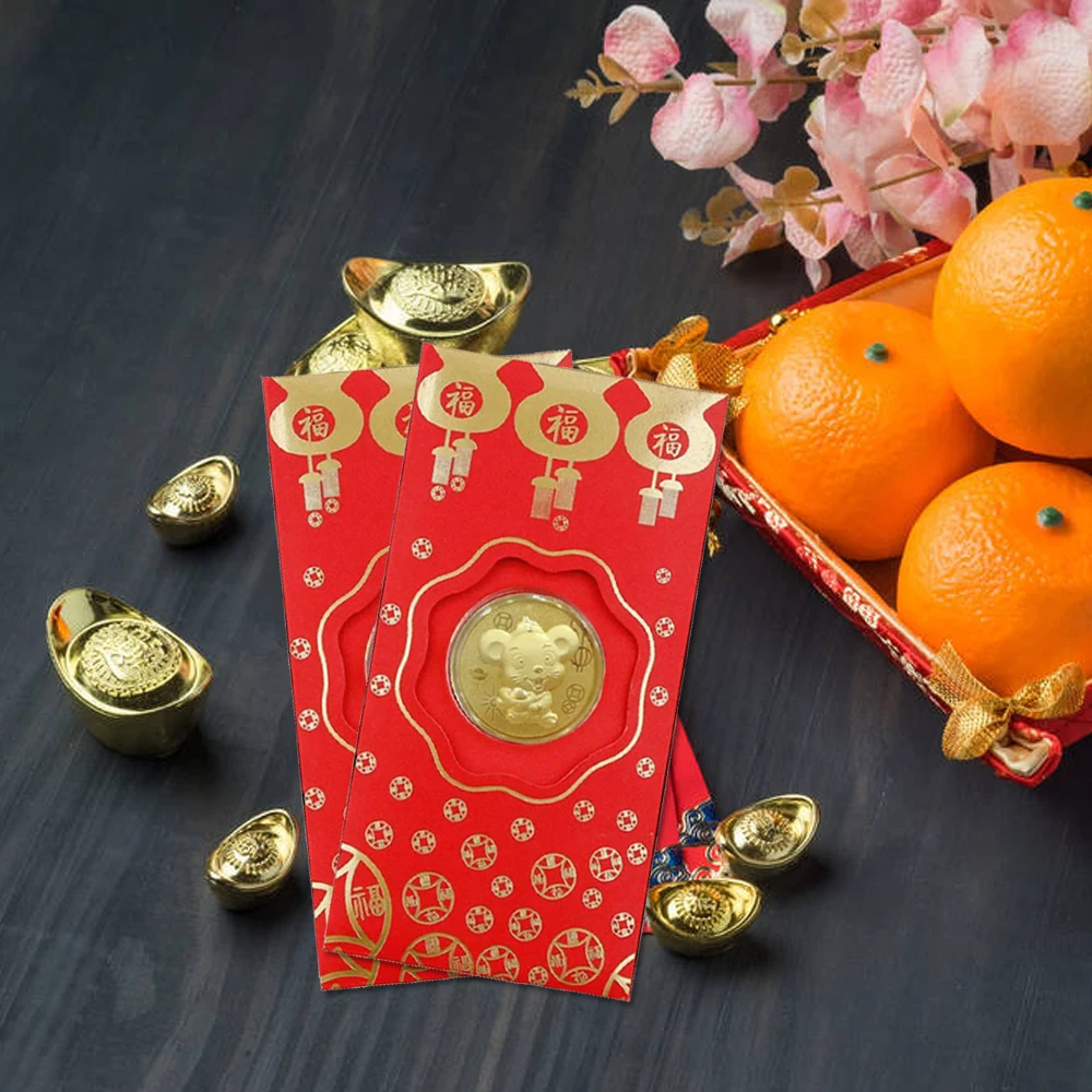 

6pcs/set New Year Red Envelope 2020 Chinese Fortune Rat Hongbao Red Pocket for Spring Festival
