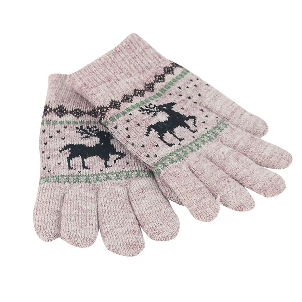 Детские кашемировые теплые перчатки с рождественским оленем Теплая Флисовая одежда зимние и осенние перчатки с сенсорным экраном 19nov04
