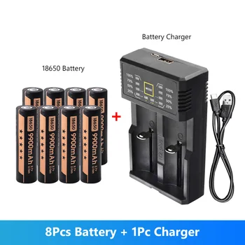 

8PCS New 18650 Battery 18650 3.7 V 9900 MAH Li Ion Lithium Rechargeable Battery 18650 Batery +battery Intelligent Fast Charger