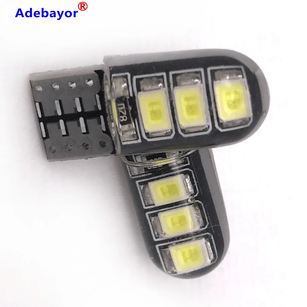 100 шт. светодиодный W5W T10 194 168 W5W 2835 6SMD светодиодный парковочная лампа авто Клин просвет настольная лампа светильник с can-bus силикагель