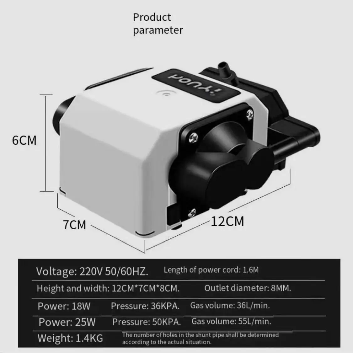 High-power fish tank oxygen pump ultra-quiet air compressor large volume air pump deep water special aquarium accessories220V25W