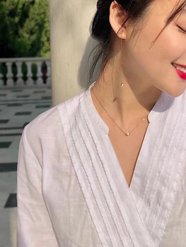 

Akoya Natural Seawater 7mm Pearl Necklaces for Women 18K Gold the little Sun Rotatable Girl Pearl Necklaces