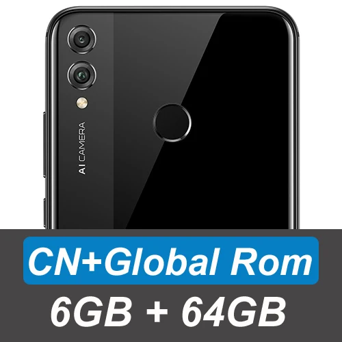 CN 6GB 64GB Black Мобильный телефон Honor 8X с глобальной ПЗУ, экран 6,5 дюйма, аккумулятор 3750 мАч, двойная задняя камера 20 МП, многоязычный смартфон - Цвет: CN 6GB 64GB Black