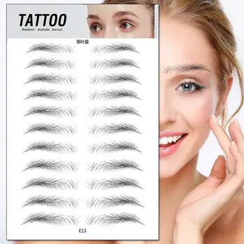 

11 pairs 4D Hair Like Authentic Eyebrows 7 Days Long Lasting Waterproof False Eyebrow Sticker Makeup Eyes Tattoo Stickers