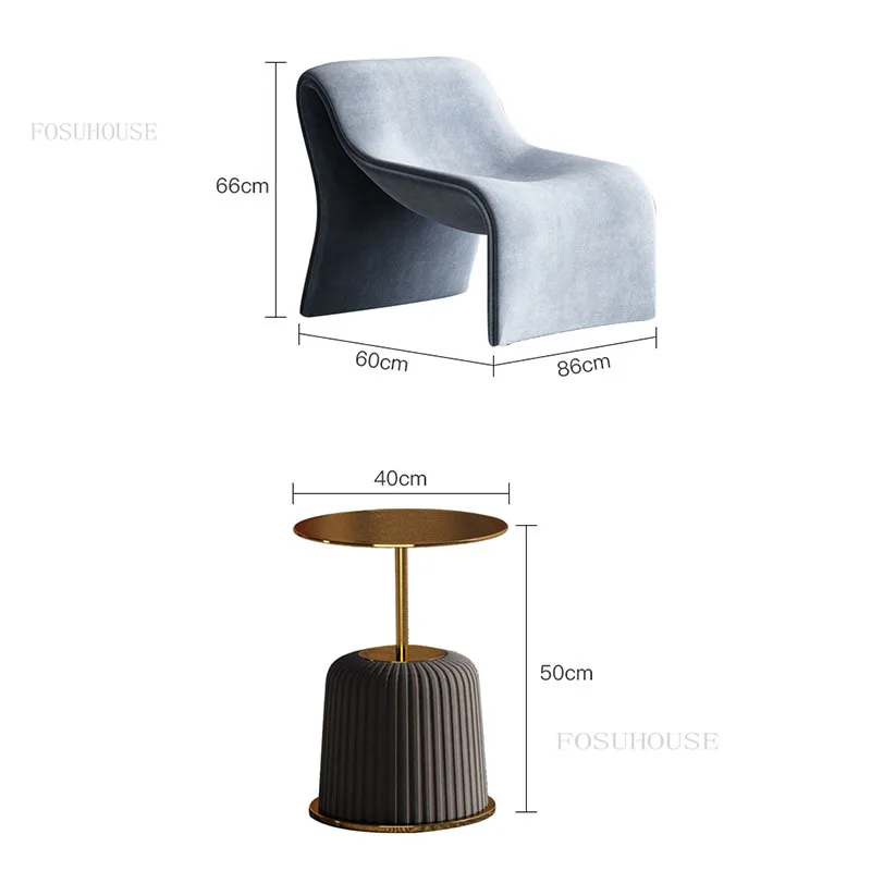 Scandinavia Fabric Living Room Sofas or Living Room Furniture Designer Light Luxury Hotel Villa Reception Sofa Chair
