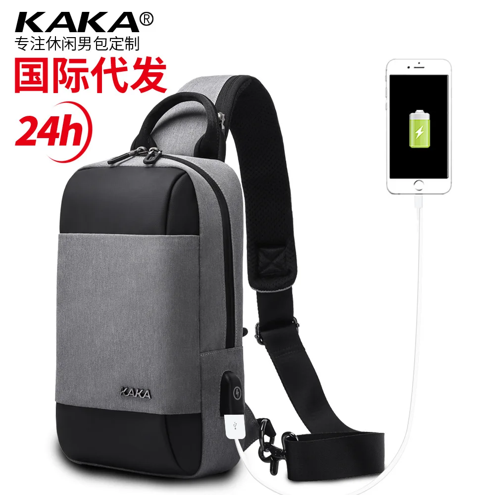 

New Products Men's Chest Pack Casual Running Sports Shoulder Oblique Bag Trend of Fashion Waterproof Oxford Bag