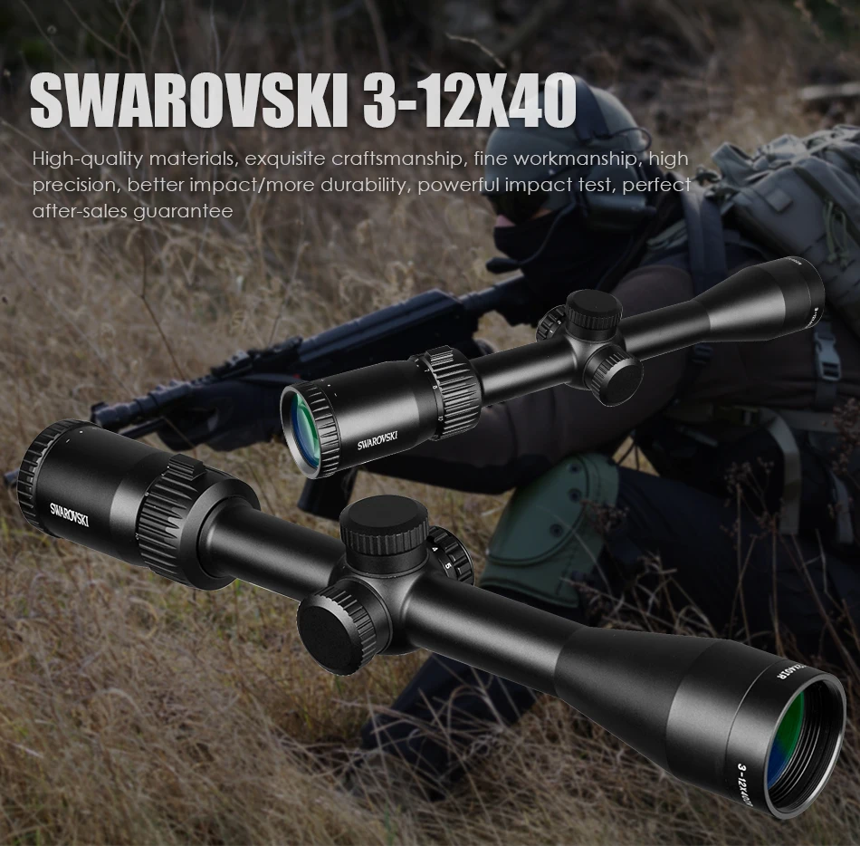 SWAROVSKl IR 3-12X40 прицел оптический прицел с красной подсветкой Стекло гравированное сетка охотничья тропа стрельба прицел