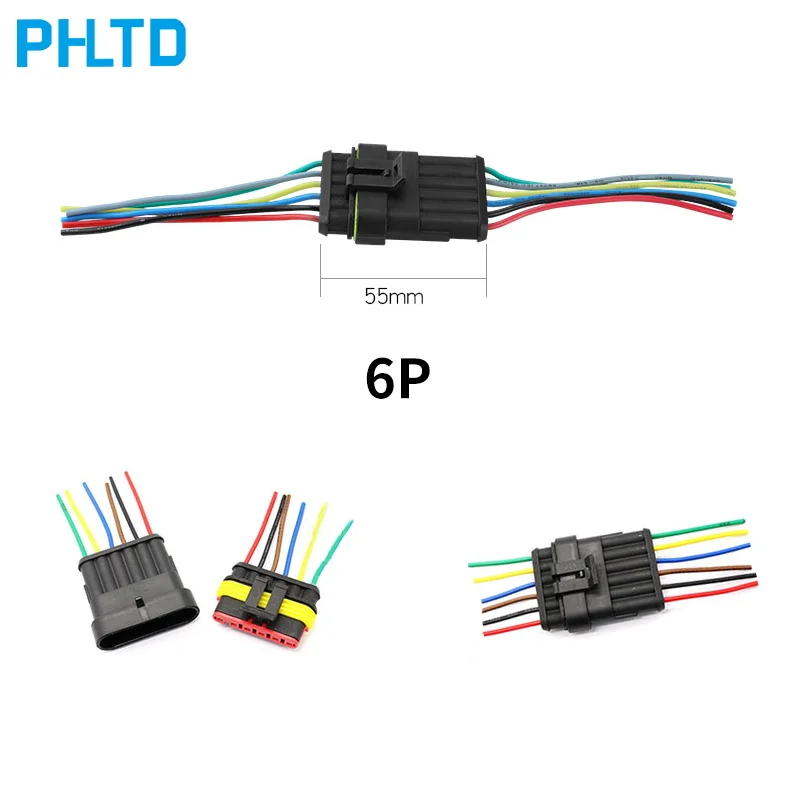 Водонепроницаемый разъем комплект 1/2/3/4/5/6 Pin AMP супер печать Водонепроницаемый провод разъем мужской и женский разъем автомобиля Водонепроницаемый разъем - Цвет: 6P