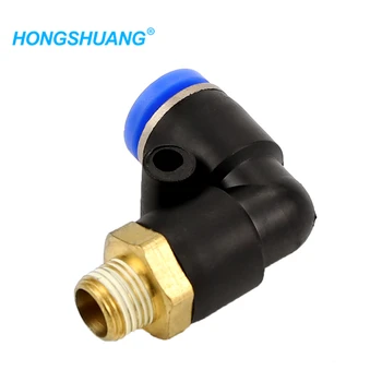 

Right angle trachea quick plug connector male thread elbow PL8-02/4-M5/6-01/10-03/12-04