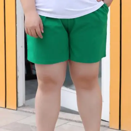Летние женские джинсовые шорты размера плюс 5XL 6XL 7XL, прямые брюки с высокой талией и эластичной резинкой на талии, женские шорты DJ661