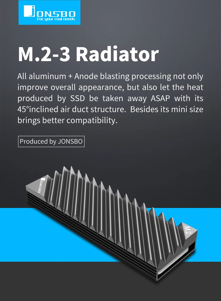 M.2 2280 Solid State Hard Disk Aluminum Heatsink with Thermal Pad for m2 Desktop