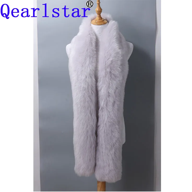 Qearlstar длинный воротник из искусственного меха шарф для женщин Зимний искусственный мех енота обертывания теплая зимняя плотная модная шаль разноцветная 180 см ZKG02