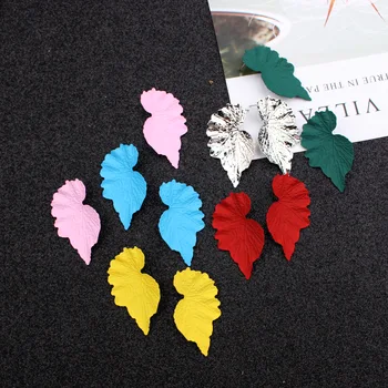 

Big Leaf Flower Hanging Earrings Statement Metal Painted Earrings For Women Wholesale Jewelry Accessories Pendientes Mujer