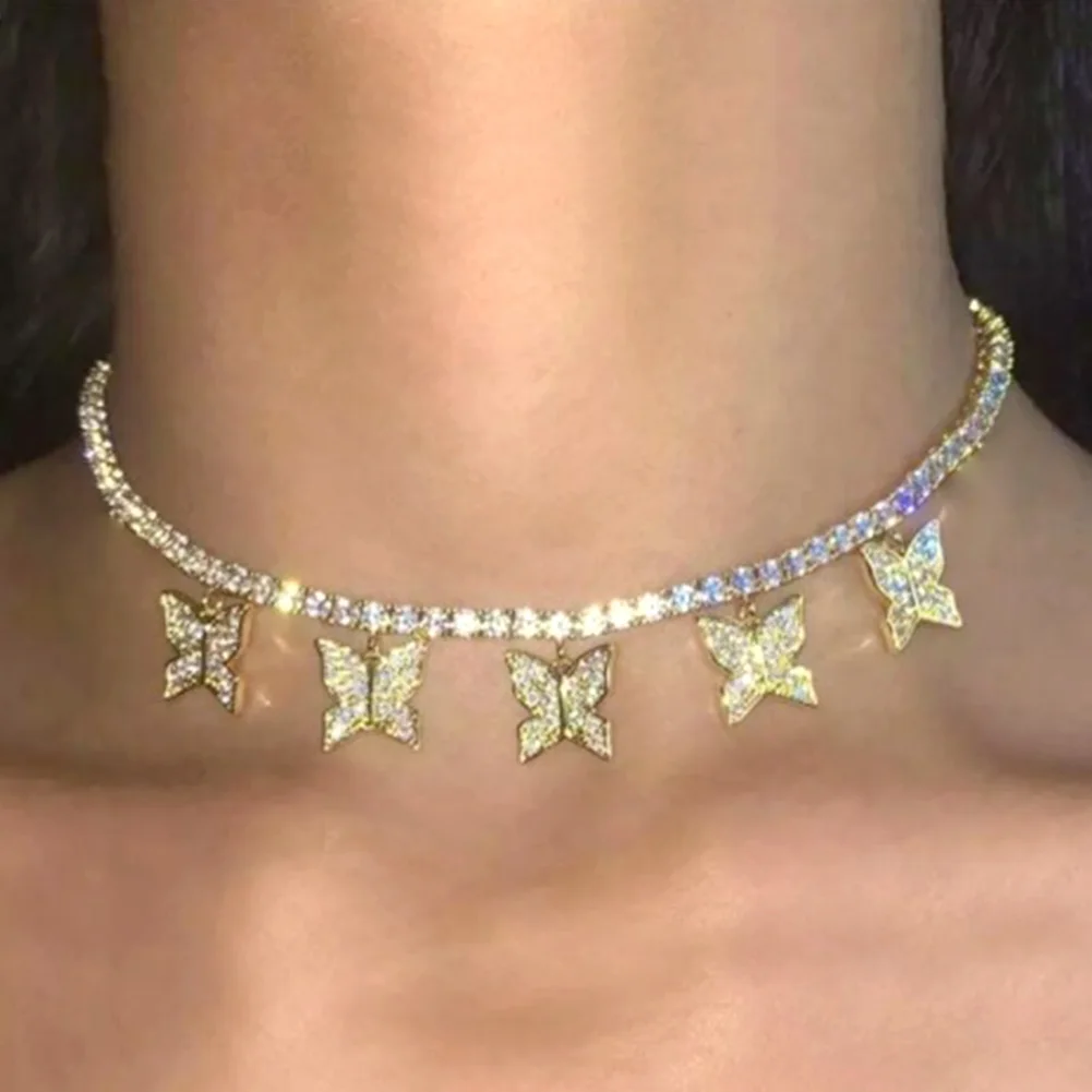 Iced Out Rhinestone Paved Butterfly 
