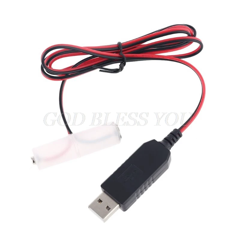 LR6 AA Battery Eliminator 2m USB Power Supply Cable Replace 1 to 4pcs AA Battery for Radio Electric Toy Clock LED Strip