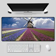 Mairuige Windmill pattern keyboard pad, beautiful flower mouse pad, durable non-slip large size desk pad