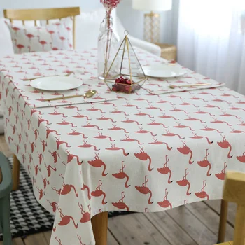 

New Bird Cotton Linen Table Cover Dust-Proof for Kitchen Dinning Tabletop Decoration Tablecloth Rectangular Dining Table Cloths