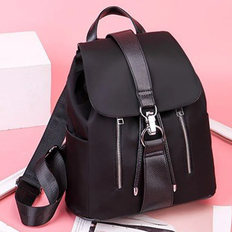 Mochila impermeable antirrobo para mujer, mochilas de escuela para niñas, morral de viaje Negro de gran capacidad