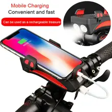 4в1 фонарь для велосипеда рога колокольчик Powerbank с держателем телефона велосипедный Кронштейн для мобильного смартфона