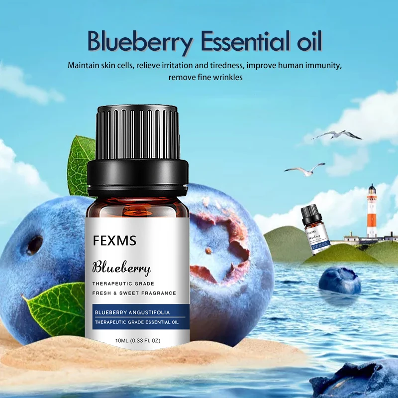 Blueberry Essential Oil 100% Pure Oganic Plant Natrual Flower Essential Oil for Diffuser Message Skin Care Sleep - 10ML