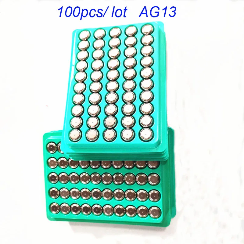 100 pcs/1pack AG13 Coin Cell Battery LR44 357 357A S76E G13 Alkaline Button Batteries AG 13 1.5V