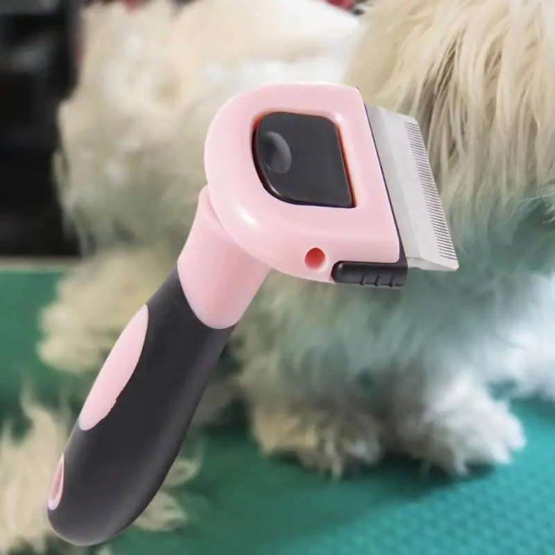1 шт. Pet расческа для удаления волос Груминг для собачьей шерсти грабли ЩЕТОЧНЫЕ аксессуары отличный прочный ABS и нержавеющая сталь кошка инструмент для обработки шерсти животных