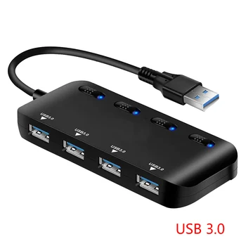 

Mini USB/Type-C 3.0 Hub 4 Ports Laptop PC Computer Portable USB Power Interface Switch USB Splitter Adapter USB Hab