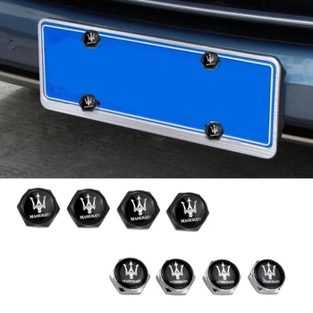 

Car License Plate Bolts Chrome Screws Nuts for Maserati Granturismo Ghibli Spoiler GT LevanteGransport Quattroporte Gran Cabrio