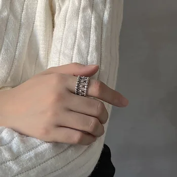 

925 Silver Retro round Rings Jewelry Minimalism Charm Anel Bohemia Jewelry Vintage Boho Bague Femme Anelli Ring for Women