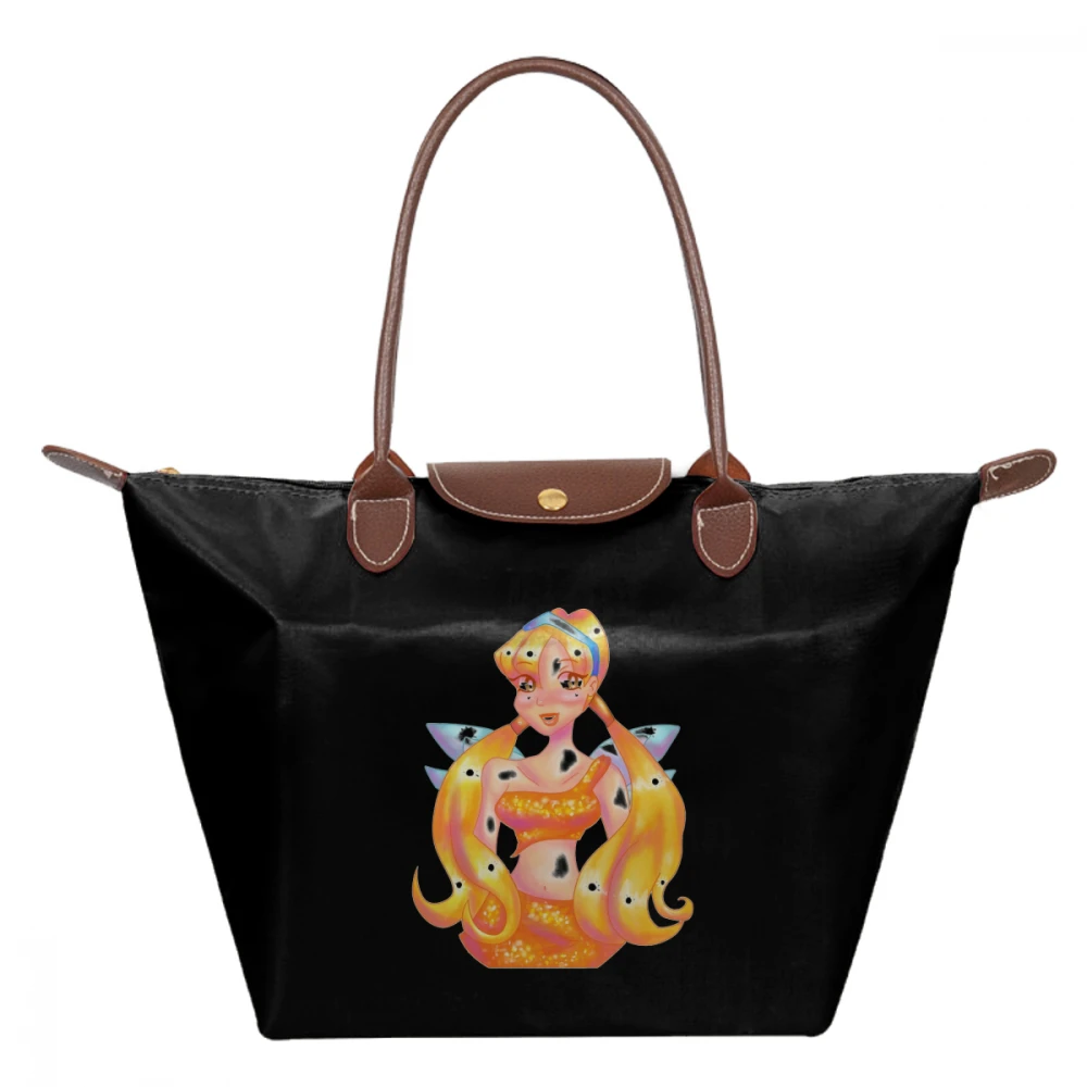 

Winx Club Handbag Stella Fairy Of The Sun And Moon Top-handle Bags Nylon Shopper Women Tote Bag High quality Teen hobo Handbags