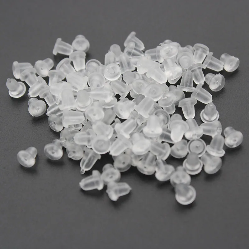 

300pcs/lot Stud Earring Transparent Rubber Stoppers Silicone Round Ear Plugging Blocked Earring Backs Stoppers Ear Z202