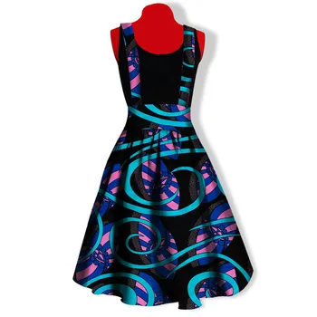 

M-6XL Women High Waist Suspender Batik Skirts African Strap A-line Mini Skirt Plus Size Women Jumper Overall Skirts