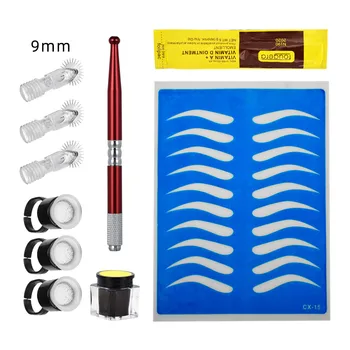 

Eyebrow Tattoo Practice Eyebrow Tattoo Permanent Makeup Set Microblading Kit Manual Tattoo Pen Eyebrow Pigment Ink Cup Ring