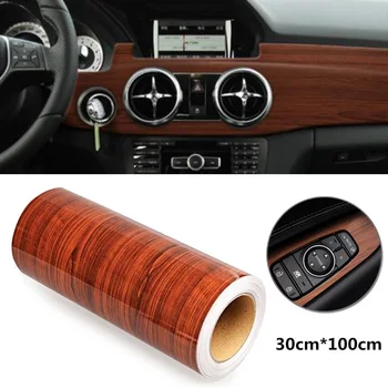 

Interior Car Sticker DIY Accessories Moisture proof 1M High Glossy Wood Grain Decal